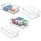 mDesign Plastic Bathroom Storage Container Bin Box with Handles, 4 Pack, Clear